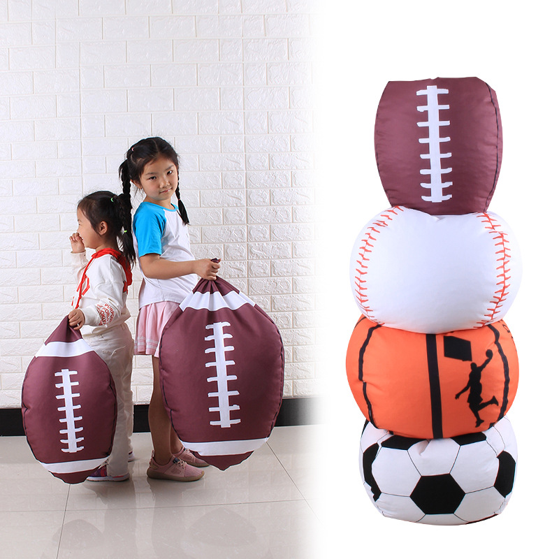 thumbnail image 3 of Bolsa de almacenamiento de pelotas de juguete de peluche Fútbol Baloncesto Béisbol Rugby Bolsa de frijoles (El mapa mundial de 26 pulgadas), 3 of 4