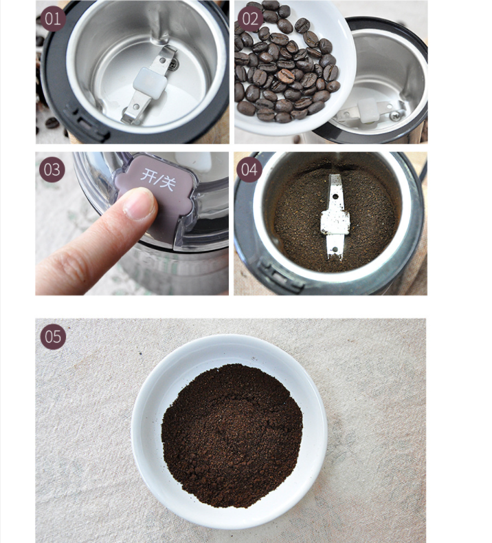 thumbnail image 4 of Molinillo de Café Eléctrico de 400W, Molinillo para Semillas de Lino, Nueces, Pimienta, Especias, Semillas de Café y Otros con Cuchillas de Acero, 4 of 4