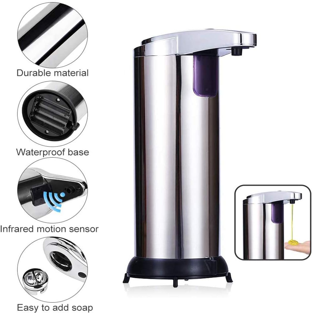 thumbnail image 4 of Dispensador automático de jabón YONGSHENG sin contacto de acero inoxidable 250 ml, 4 of 4