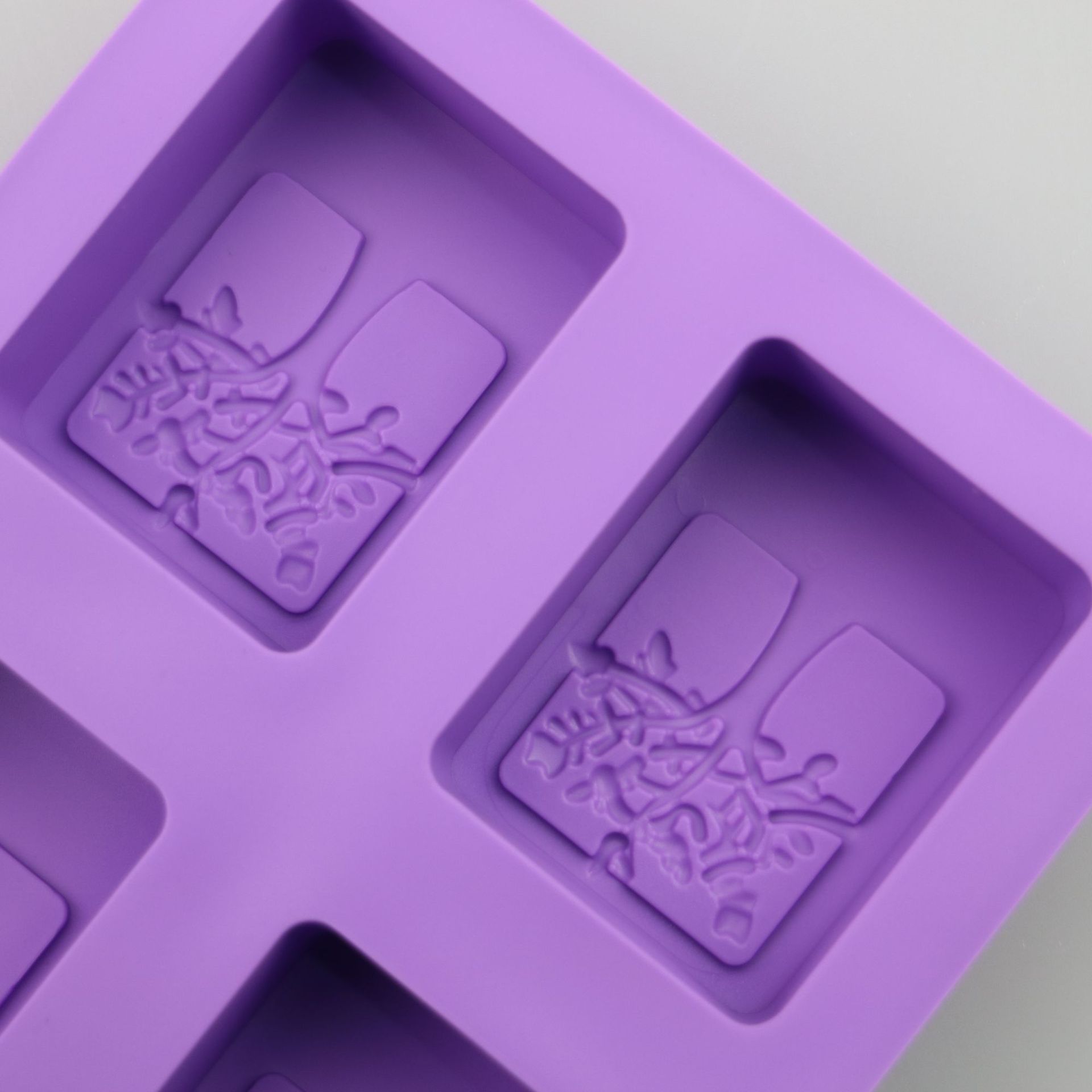 thumbnail image 3 of Moldes de jabón hechos a mano con forma de árbol de 4 cavidades, molde de silicona Rectangular para hornear pasteles de helado rectangulares, 2 uds., 3 of 4