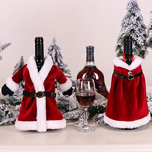 thumbnail image 4 of 2 Piezas Funda para Botella de Vino de Navidad YONGSHENG Suéter Collar Abrigo con Botones, 4 of 4