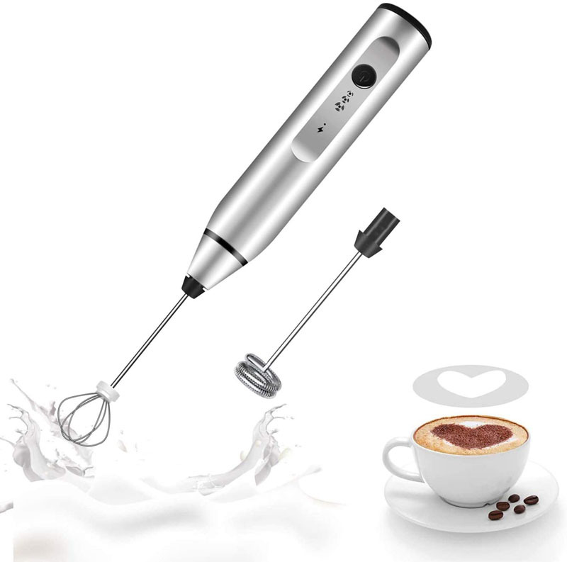 thumbnail image 1 of Espumador de leche de mano, batidor recargable para café con, mezclador de café para capuchino, chocolate caliente, chocolate caliente, batidor de huevos, 1 of 5