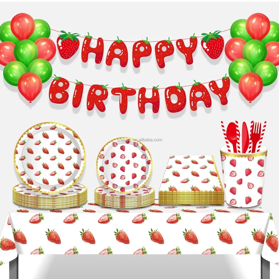 thumbnail image 4 of Mantel de fresa YONGSHENG para fiesta de cumpleaños 86,6x51,1 pulgadas, 4 of 4