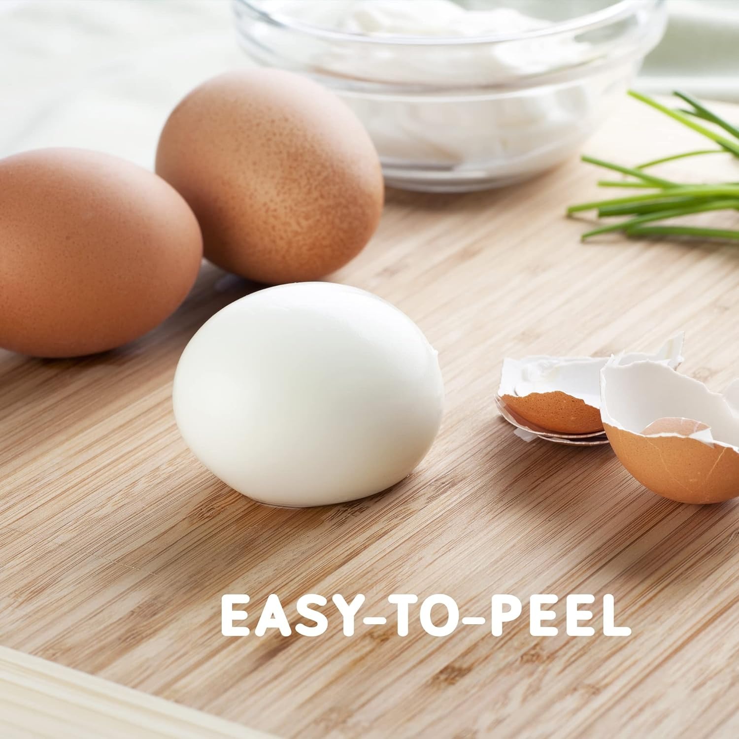 thumbnail image 2 of Easy Egg Cooker Capacidad Eléctrica, Cocedor de Huevos Duros, Suaves, Medianos con Apagado Automático, Taza Medidora Incluida, Sin BPA, Blanco Clásico, 2 of 3