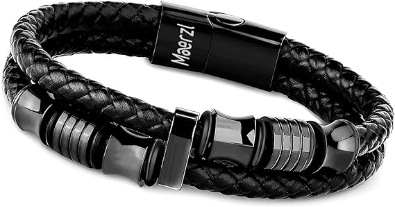 thumbnail image 5 of Pulsera de cuero YONGSHENG para hombre con cierre de acero inoxidable, 5 of 5