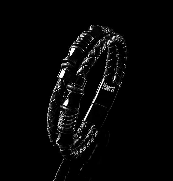 thumbnail image 4 of Pulsera de cuero YONGSHENG para hombre con cierre de acero inoxidable, 4 of 5