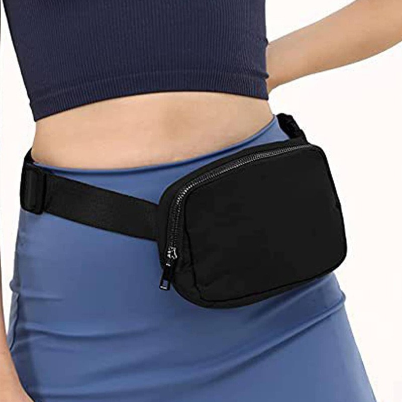 thumbnail image 3 of Riñonera unisex con correa ajustable, mini riñonera para exteriores, senderismo, correr, viajes, color negro, 3 of 5