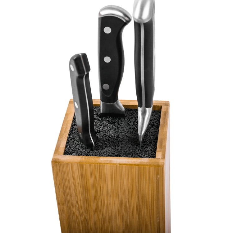thumbnail image 5 of Bloque de cuchillos- Porta cuchillos universal- Madera de bambú, Porta cuchillos de cocina, Almacenamiento de cuchillos extra grande, Bloque de cuchillos universal, Bloque de cuchillos sin c, 5 of 5