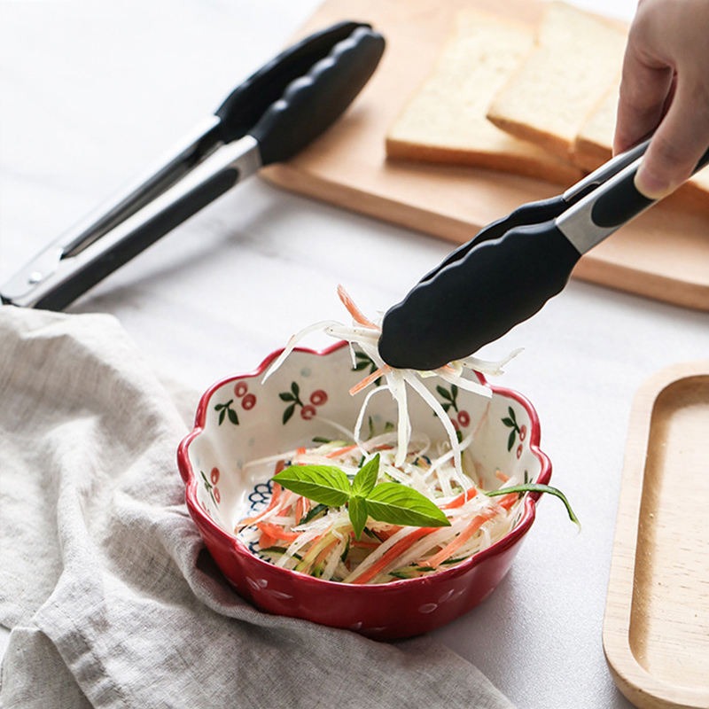 thumbnail image 3 of Juego de 2-9, 12 pulgadas, pinzas para ensalada de acero inoxidable, pinzas de cocina con puntas de silicona para cocinar, 3 of 5