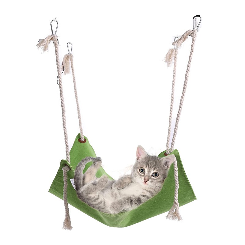 thumbnail image 2 of Hamaca colgante gris para gatos, jaula, columpio, nido de gatito, cama colgante, cama para dormir, hamaca para perros pequeños, hámster, hurón, loro, 2 uds., 2 of 3