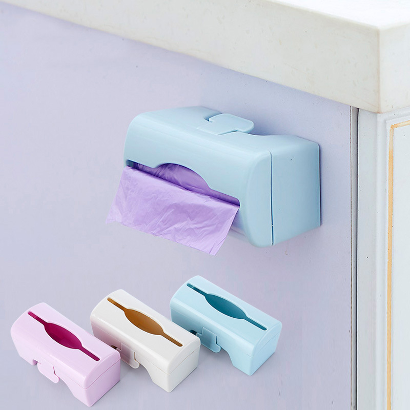 thumbnail image 2 of Juego de 3 cajas de almacenamiento de plástico para bolsas de basura, montadas en la pared, para cocina, baño y sala de estar, 2 of 3