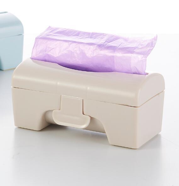 Juego de 3 cajas de almacenamiento de plástico para bolsas de basura, montadas en la pared, para cocina, baño y sala de estar