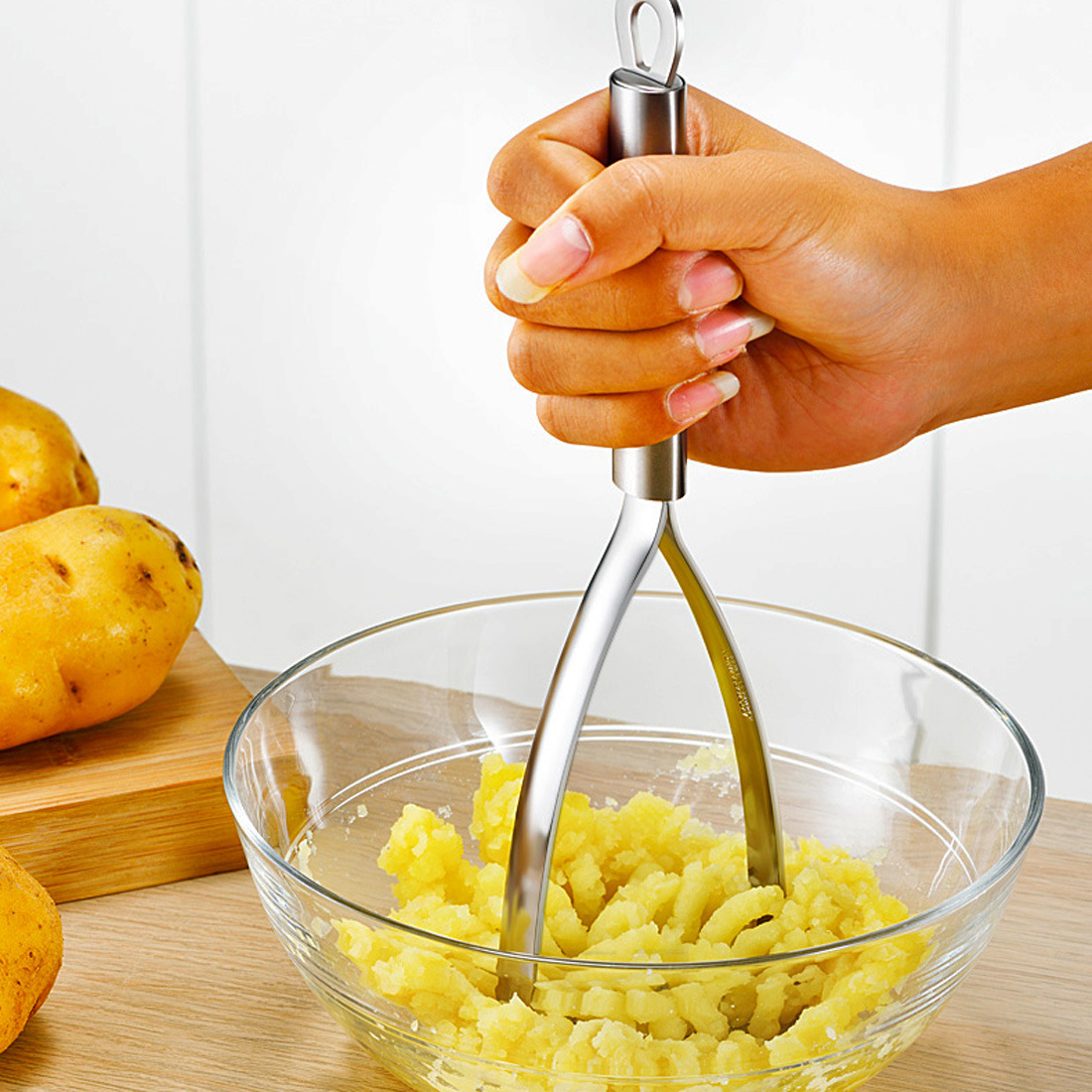 thumbnail image 4 of Triturador de patatas, Triturador de patatas, Triturador de patatas de acero inoxidable, Colador de alimentación para bebés, 4 of 5