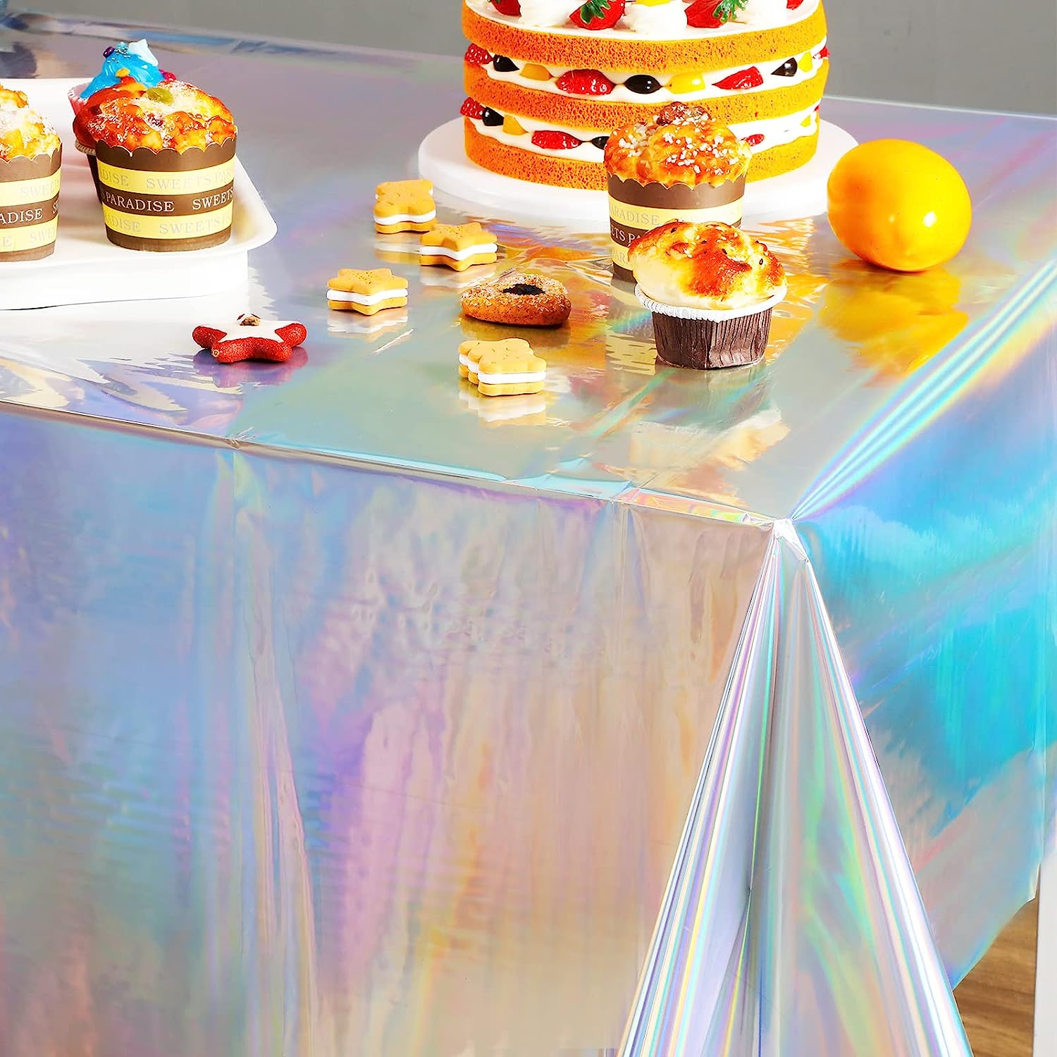 thumbnail image 3 of Manteles Cubiertas de Mesa Láser Lámina Holográfica YONGSHENG para Fiesta de Niña 53,94 x 107,87, 3 of 5