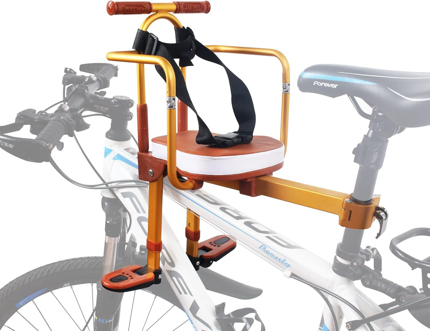 Nuevo asiento de bicicleta para niños de aleación de aluminio, asiento de bicicleta para niños, asientos de bicicleta para niños plegables y portátiles montados en el frente, asiento de segu