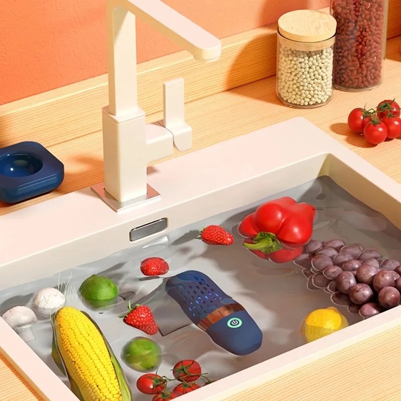 thumbnail image 5 of Máquina limpiadora de frutas y verduras, dispositivo limpiador de frutas, purificador de alimentos portátil con base de carga USB para limpiar frutas, verduras y carne, 5 of 5