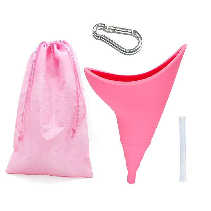 thumbnail image 2 of Orinal femenino, dispositivo para orinar femenino, embudo para orinar para mujeres, orinal portátil de silicona reutilizable para mujeres, orinal de viaje de pie para exteriores con bolsa (2, 2 of 4