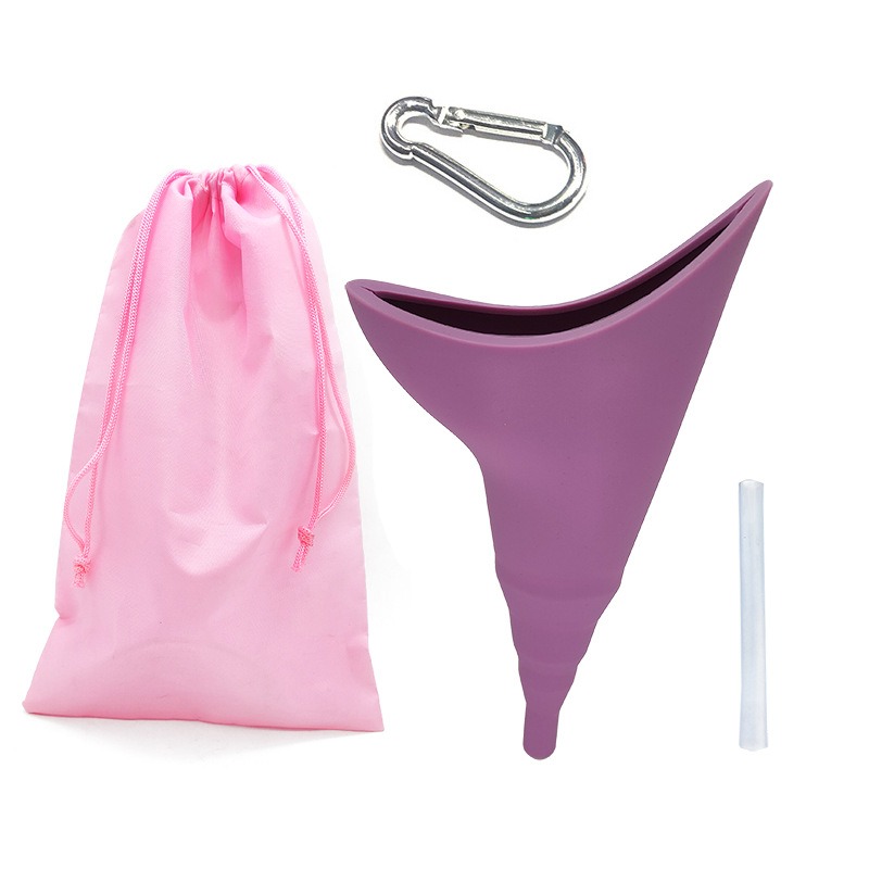 thumbnail image 1 of Orinal femenino, dispositivo para orinar femenino, embudo para orinar para mujeres, orinal portátil de silicona reutilizable para mujeres, orinal de viaje de pie para exteriores con bolsa (2, 1 of 4