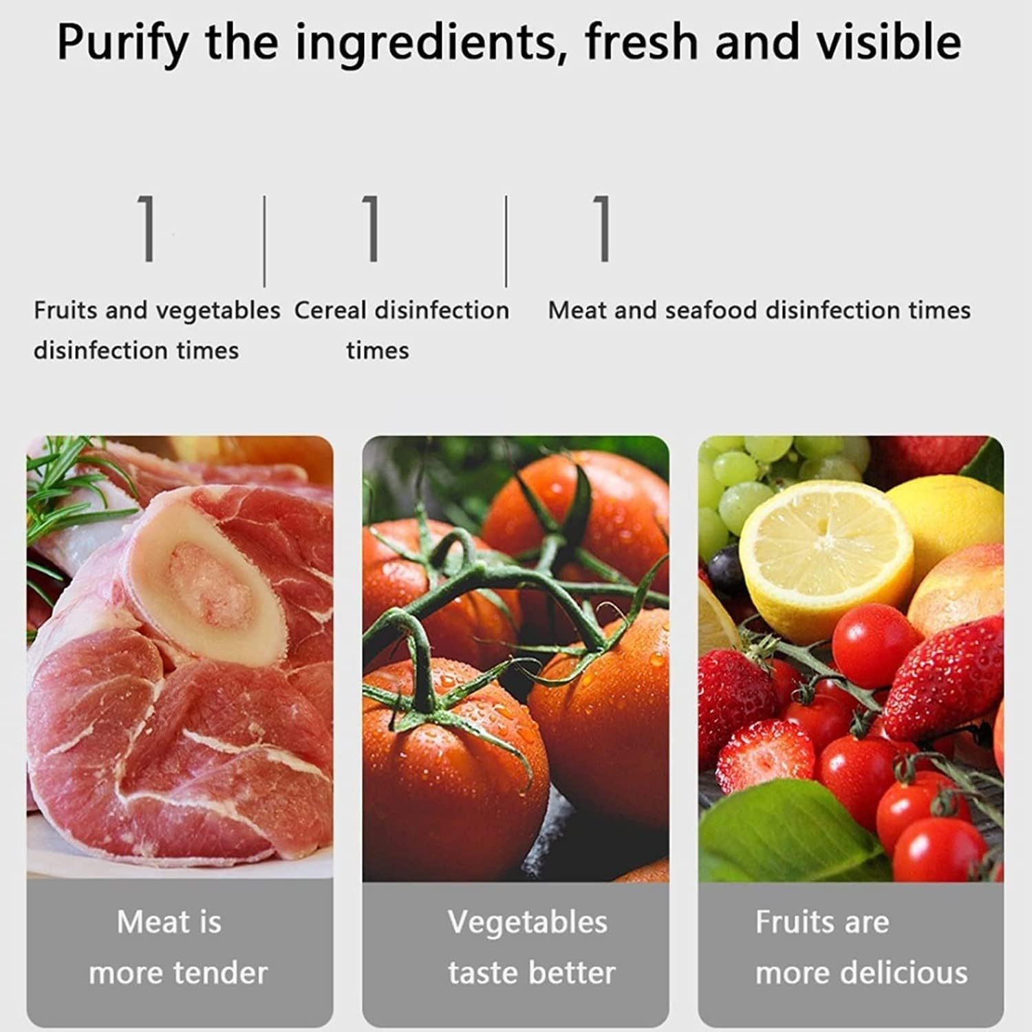 thumbnail image 5 of Máquina de limpieza de frutas y verduras YONGSHENG purificador recargable por USB, 5 of 5
