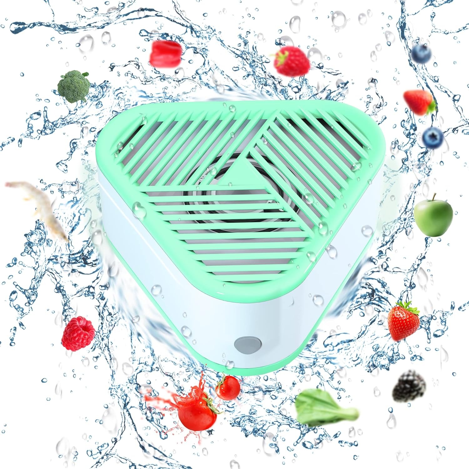 thumbnail image 1 of Lavadora de frutas y verduras, purificador de alimentos portátil, limpiador de lavado ultrasónico, recargable por USB y carga magnética para el hogar, interior y exterior (cian), 1 of 5