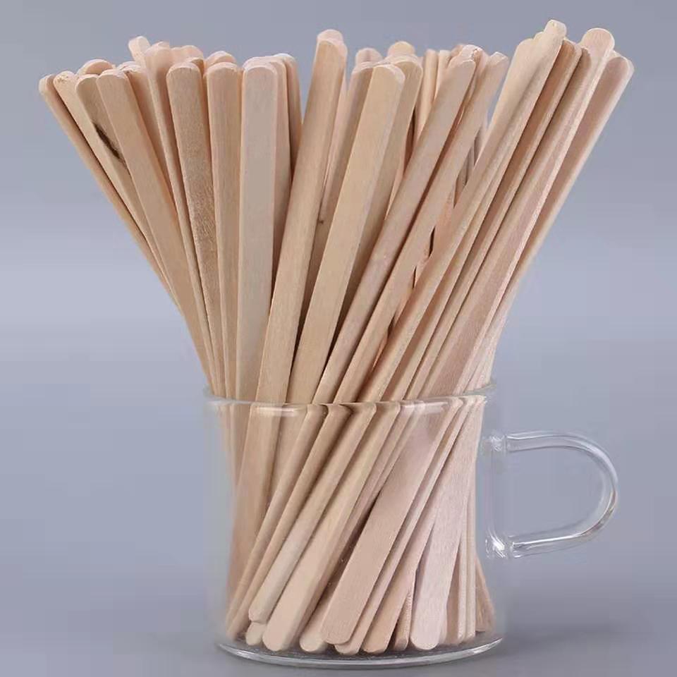 Agitadores de café de madera, paquete de 1000 varillas desechables, varillas de madera de 5,5 pulgadas para café y cócteles, mezclador de bebidas de madera con extremos lisos,