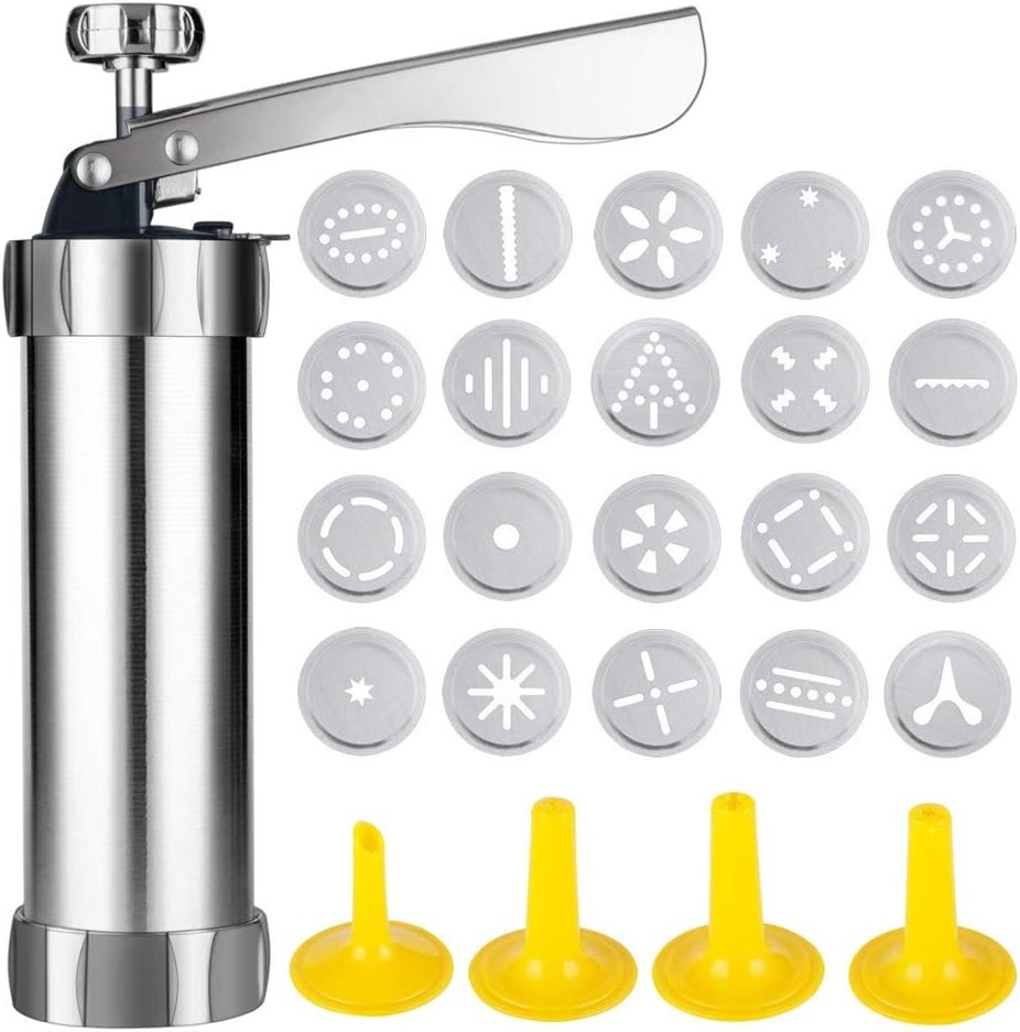 thumbnail image 1 of Máquina de prensado de galletas, extrusora de galletas de acero inoxidable, juego de pistola para galletas, bricolaje, fabricante de galletas, suministros de decoración para hornear, 1 of 5