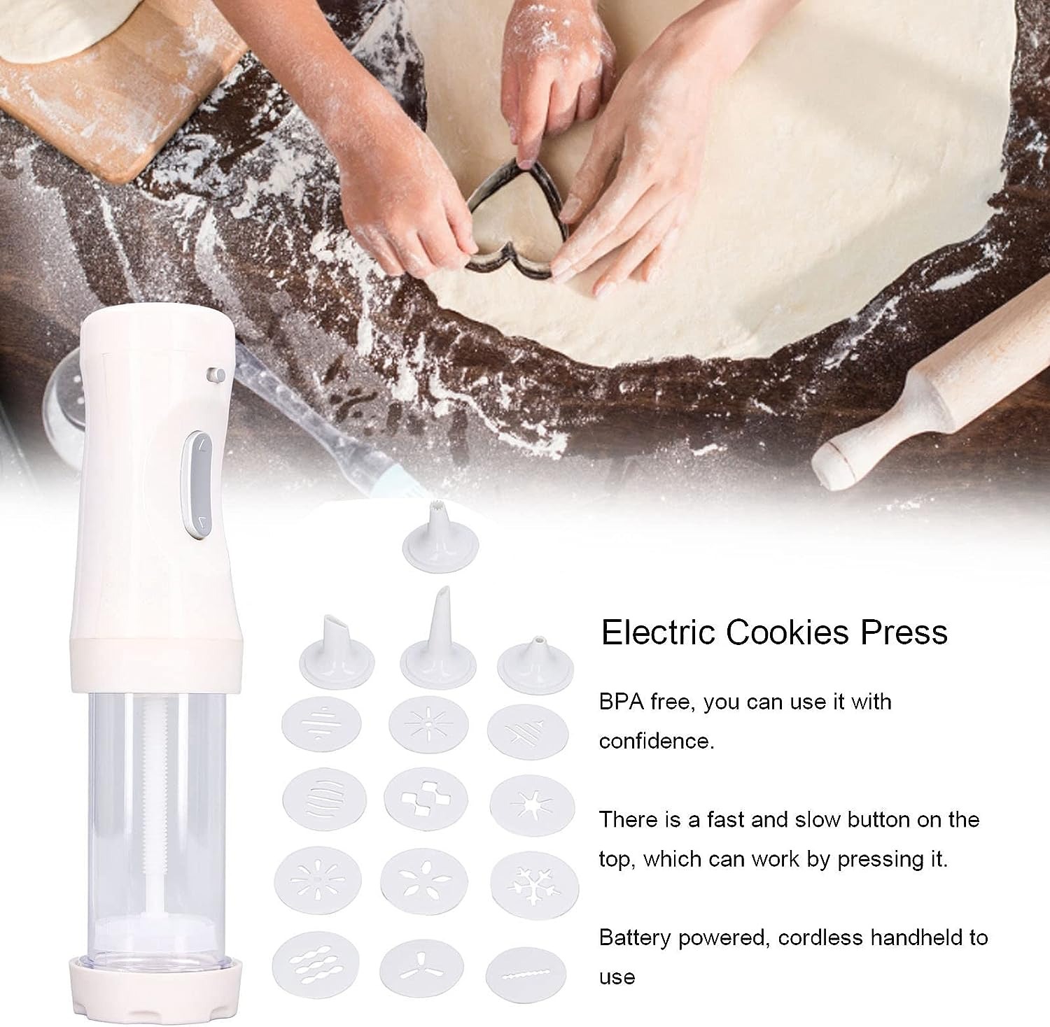 thumbnail image 2 of Pistola eléctrica para prensar galletas YONGSHENG kit para hacer galletas, 2 of 5