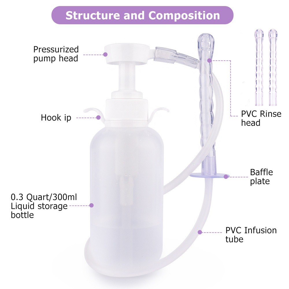 thumbnail image 3 of Sistema de limpieza vaginal natural de 300 ml, limpiador de ducha vaginal, kit de limpieza vaginal de ducha anal para limpieza/desintoxicación de colon, 3 of 4
