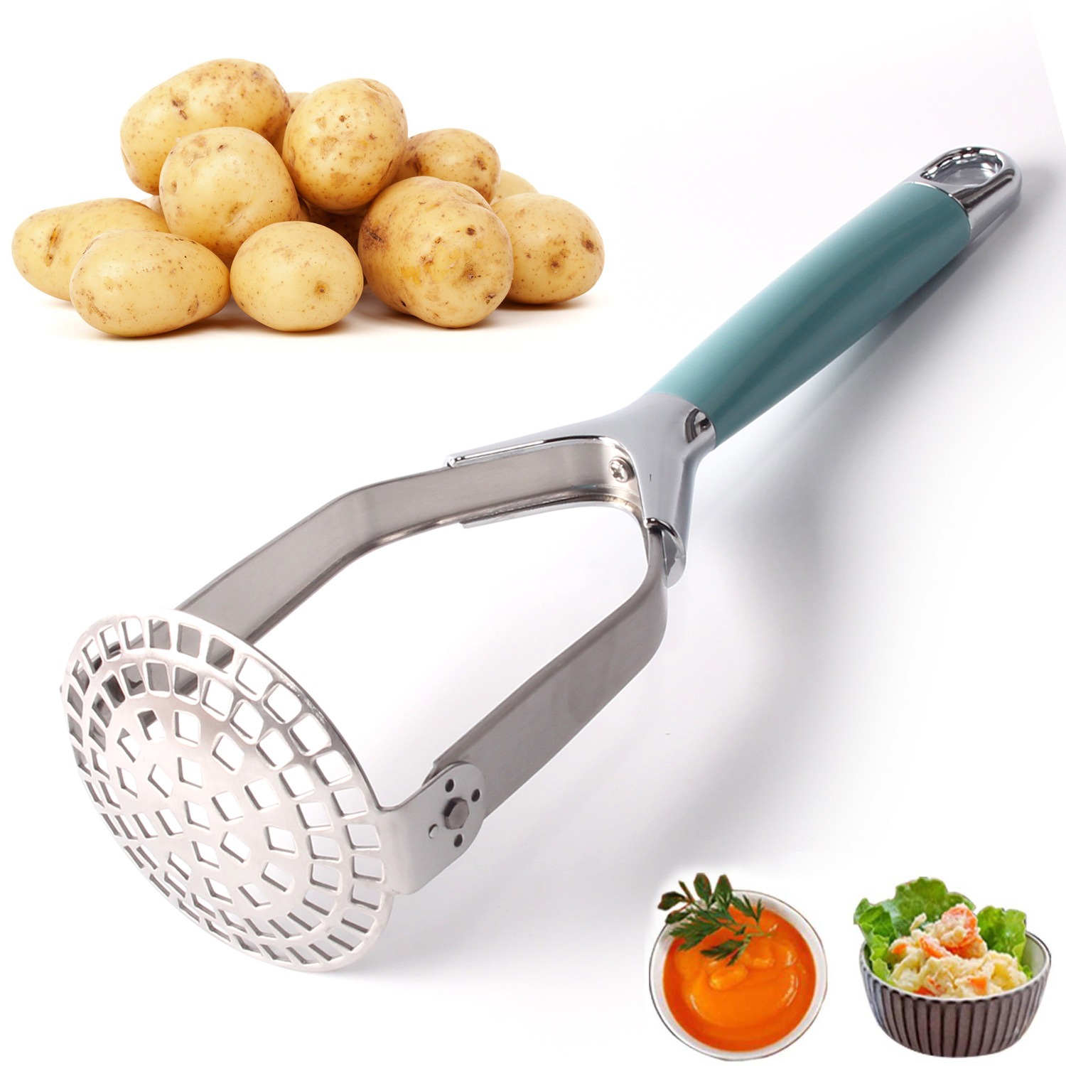 thumbnail image 3 of Triturador de patatas YONGSHENG de acero inoxidable, herramienta de cocina, mango de ABS, 3 of 4