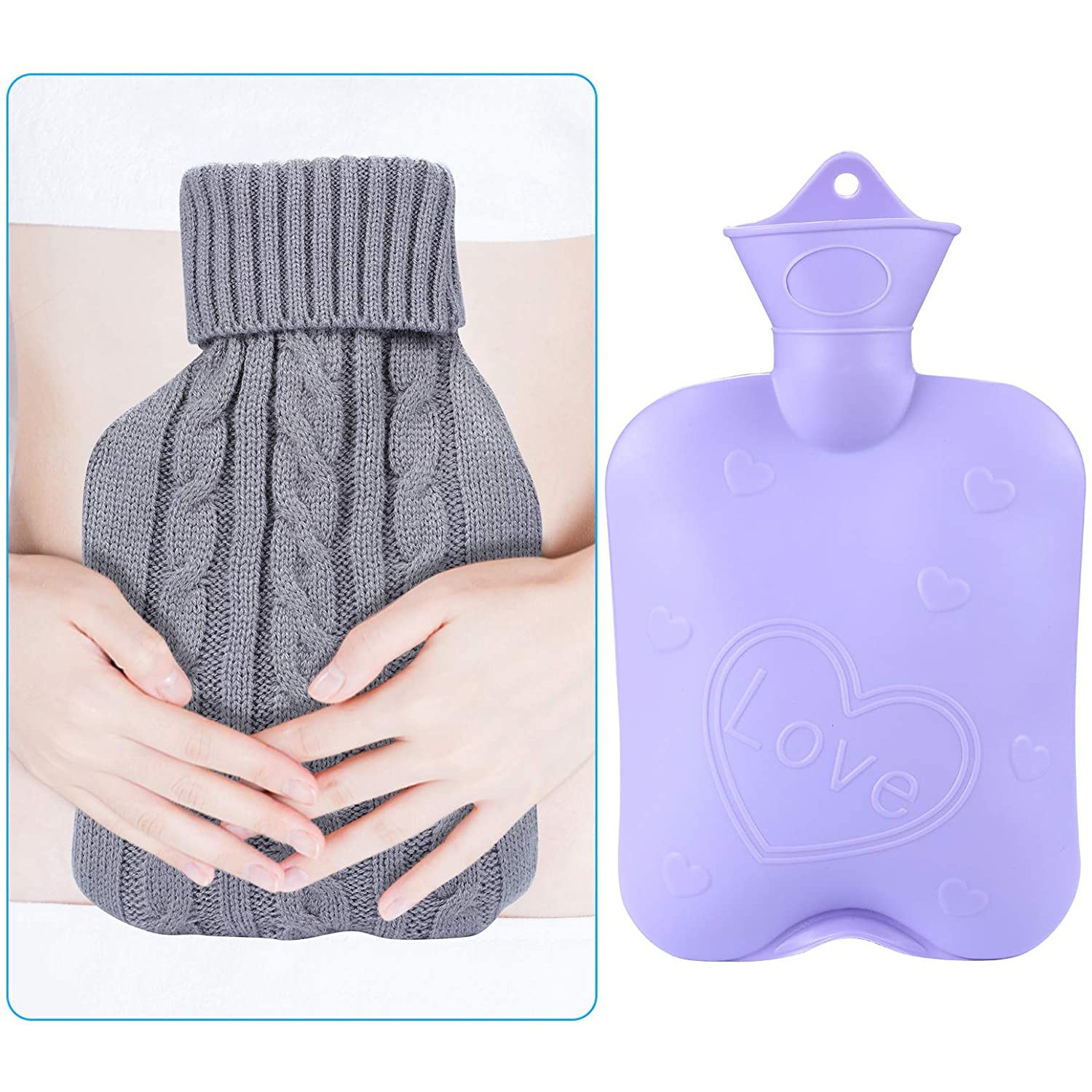 thumbnail image 3 of Bolsa de agua caliente YONGSHENG 1.2L con funda y banda térmica, 3 of 4