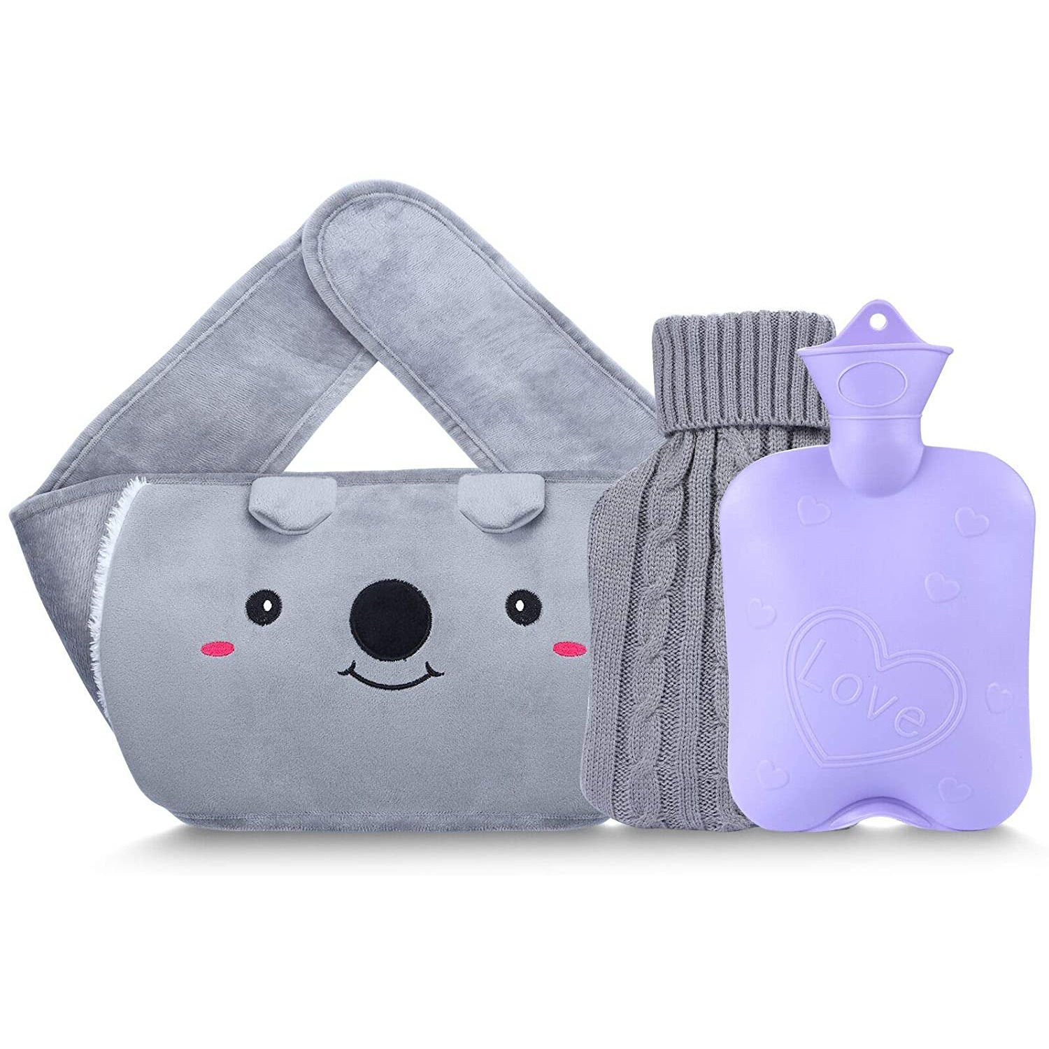 thumbnail image 1 of Bolsa de agua caliente YONGSHENG 1.2L con funda y banda térmica, 1 of 4