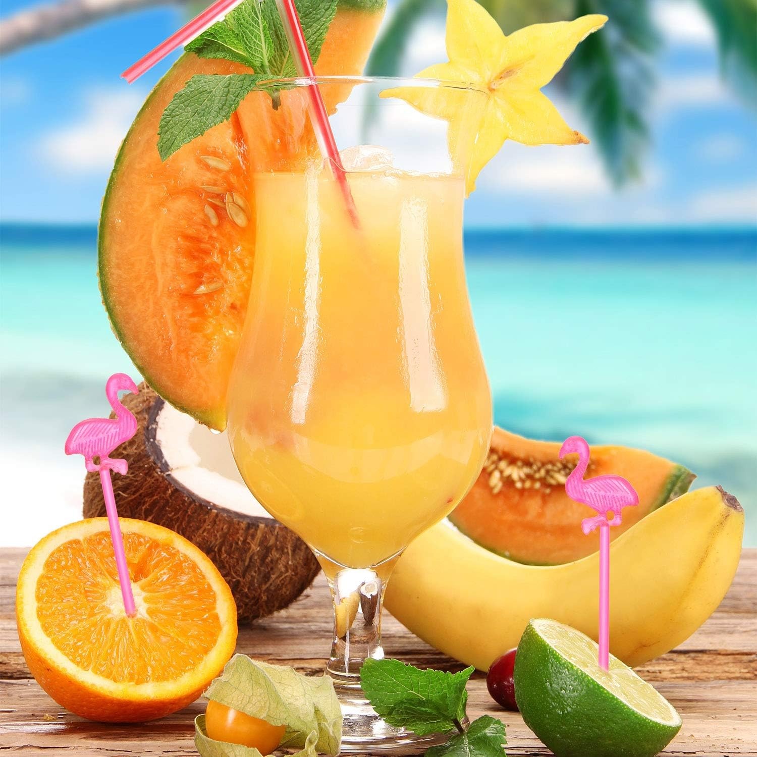 thumbnail image 3 of 50 palillos de plástico para cócteles, aperitivos, palillos de dientes de plástico para decoraciones y suministros de fiestas tropicales, 3 of 4