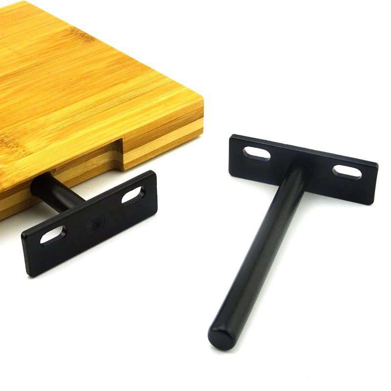 thumbnail image 2 of 4 soportes flotantes para estante de 4 pulgadas, soporte de soporte para estante ciego negro resistente, soportes ocultos para estante montado en la pared con tornillos y tapones de pared, 2 of 4