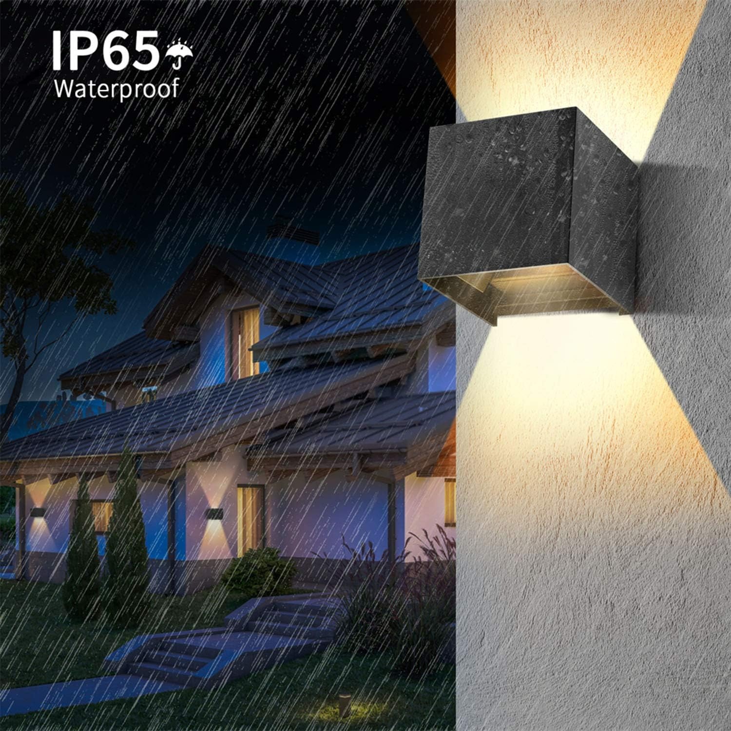 thumbnail image 3 of Aplique de pared LED YONGSHENG 12 W impermeable IP65 luz blanca cálida 3000 K, 3 of 4