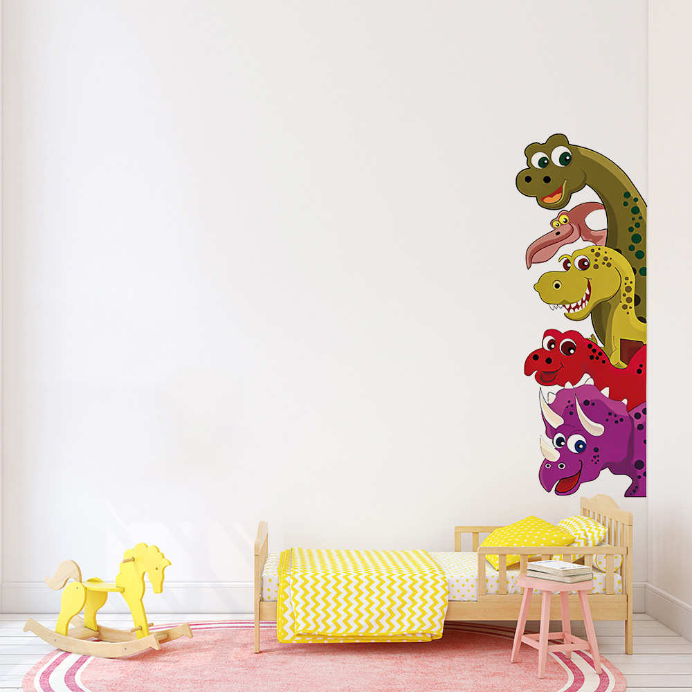 thumbnail image 5 of 2 uds pegatinas de pared de dinosaurios de dibujos animados para decoración de puertas habitación de niños calcomanías de vinilo para pared murales artísticos decoración del hogar, 5 of 5