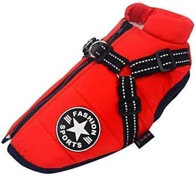 thumbnail image 5 of Abrigo impermeable de invierno para perros con arnés, chaqueta impermeable para perros pequeños, medianos y grandes, para Labrador Chihuahua Bulldog Francés (XL), 5 of 5