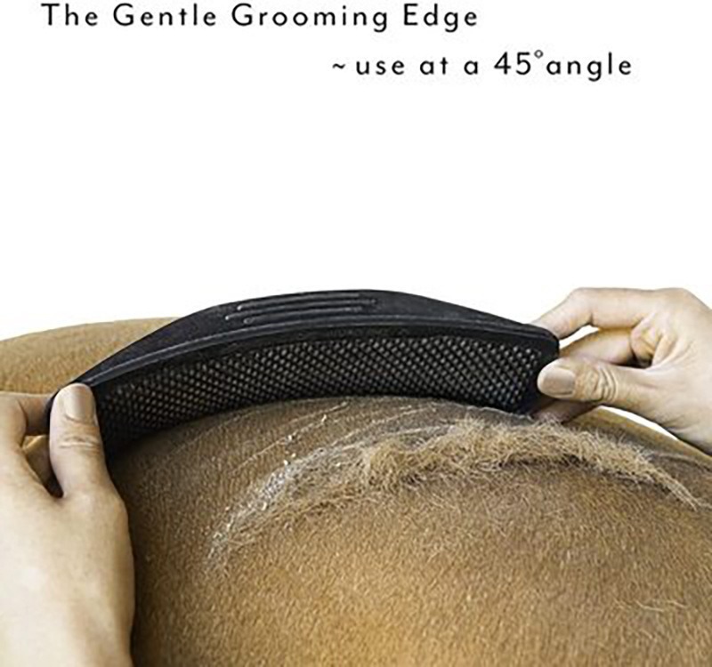 thumbnail image 1 of Cepillo multiusos negro para caballos, peine de masaje para caballos, cepillo de aseo, masaje y tratamiento para depilación seca y cama para caballos, 1 of 5