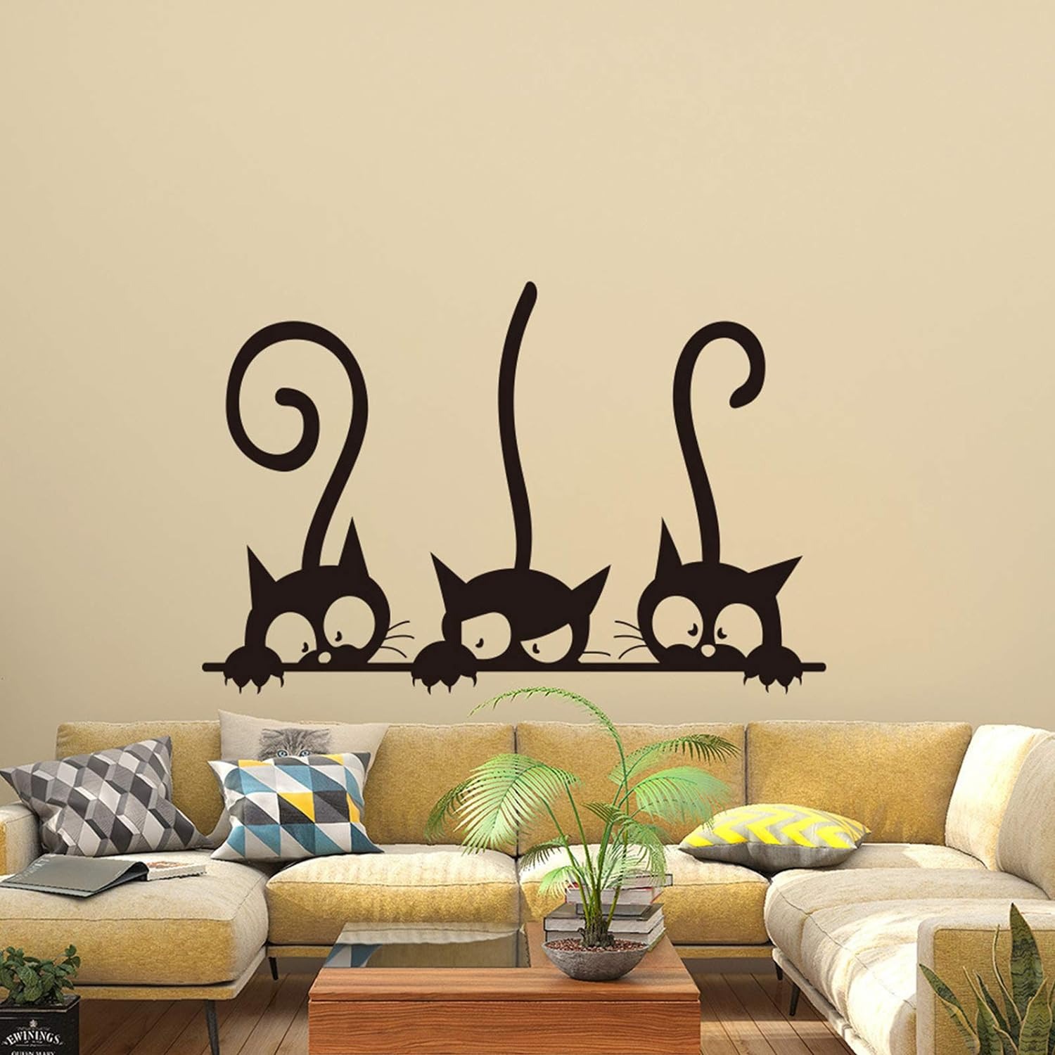 thumbnail image 4 of Lindo tema animal etiqueta de la pared decoración etiqueta de la pared papel tapiz de cocina pegatinas de gato adorables para la habitación de los niños conjunto de decoración del aula de vi, 4 of 5