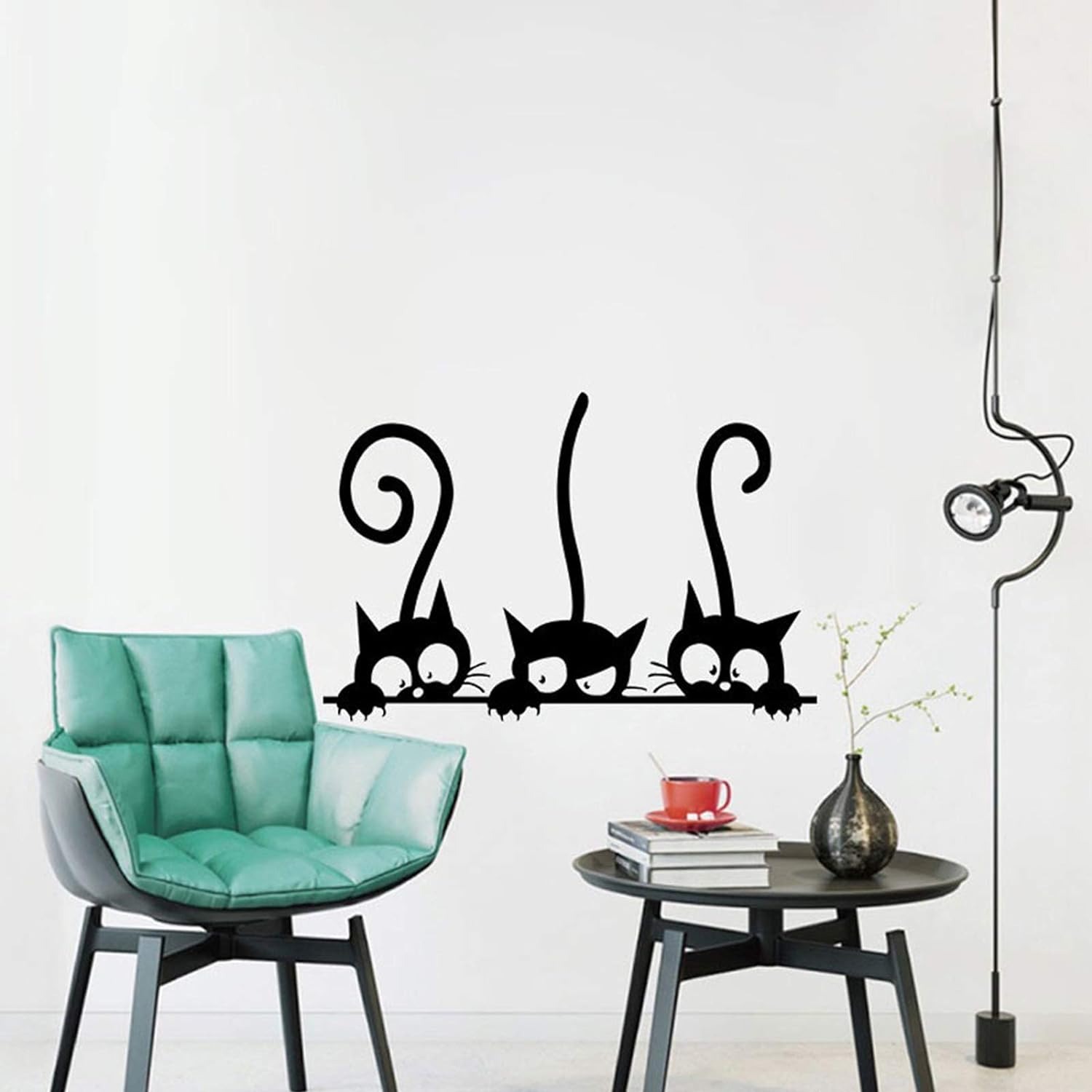 thumbnail image 3 of Lindo tema animal etiqueta de la pared decoración etiqueta de la pared papel tapiz de cocina pegatinas de gato adorables para la habitación de los niños conjunto de decoración del aula de vi, 3 of 5