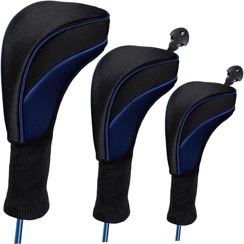 thumbnail image 1 of Azul: 3 fundas para cabezas de palos de golf, fundas para cabezas de madera., 1 of 5