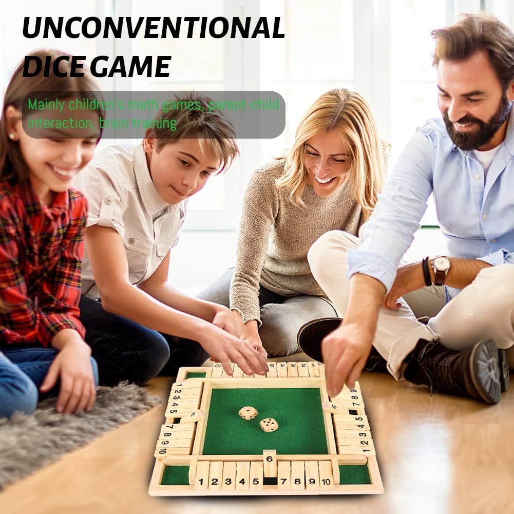 thumbnail image 4 of Shut The Box Juego de Dados de Madera, Juego de Mesa clásico Kluster, Juegos de Madera con 2 Dados, Shut The Box 4 Jugadores, Juego de ajedrez de Madera, Juego de Mesa para E, 4 of 5