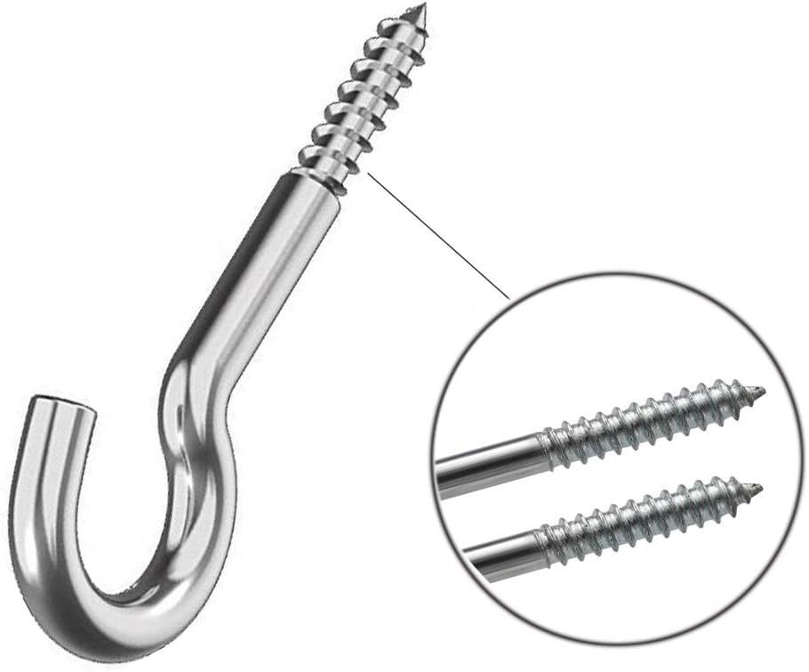 thumbnail image 3 of Tornillo de ojo de 10 piezas, gancho de ojo de tornillo de acero inoxidable, con kit de tacos de 10 piezas, 5*65 mm, para candelabros, manualidades, 3 of 5