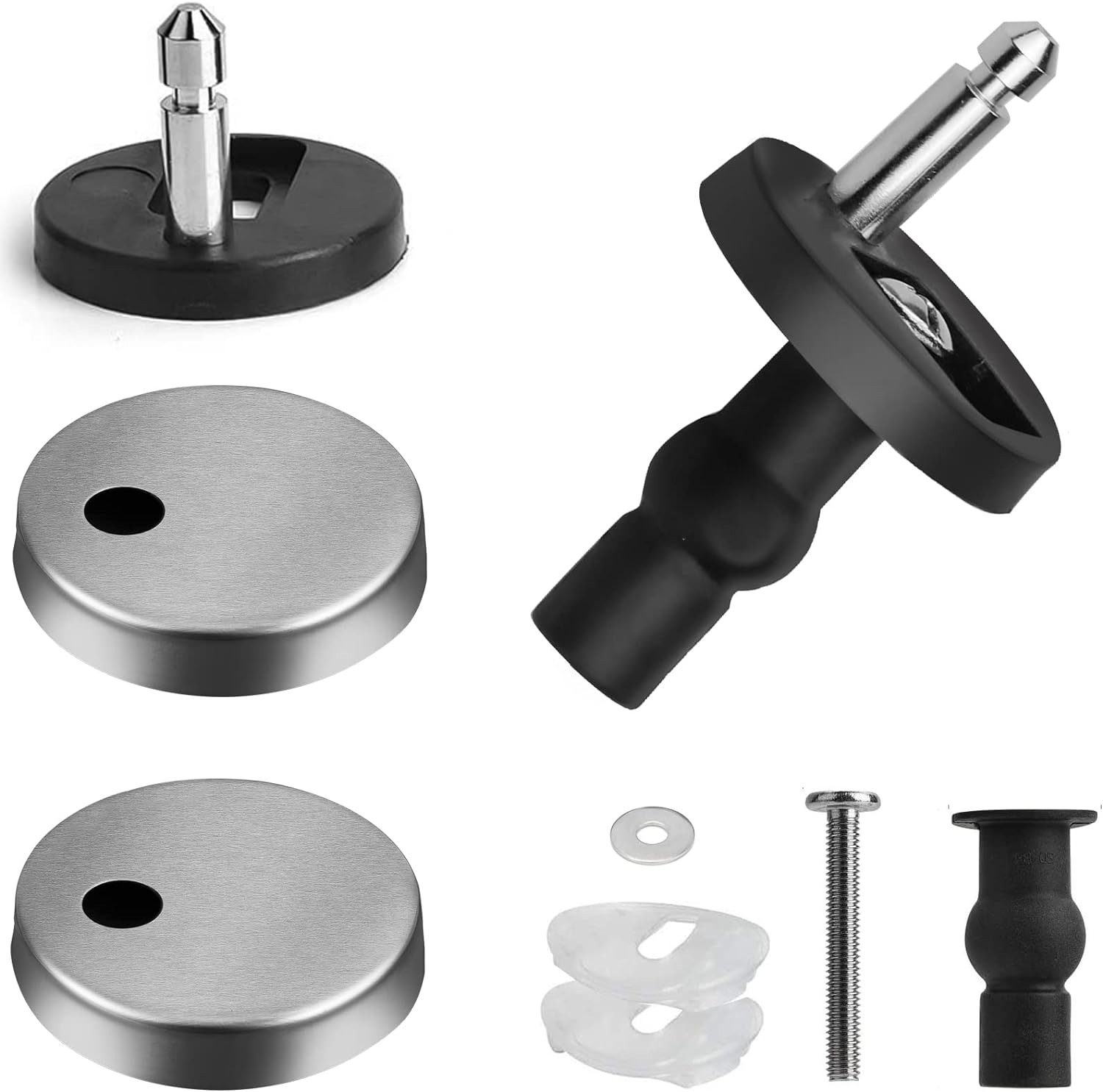 thumbnail image 5 of Bisagra para asiento de inodoro de 2 piezas, bisagra para asiento de inodoro de acero inoxidable con tornillos para fijar el asiento del inodoro, 5 of 5