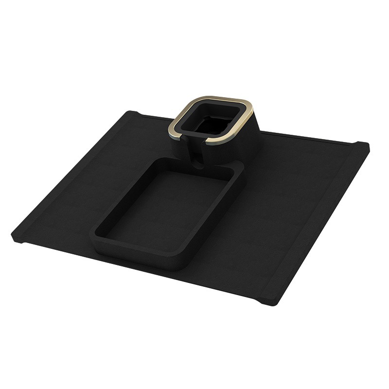 Bandeja para sofá (negra), Bandeja para portavasos para sofá, Bandeja para portavasos para sofá de silicona multifuncional, Bandeja para sofá de silicona para bebidas, refrigerios, teléfonos