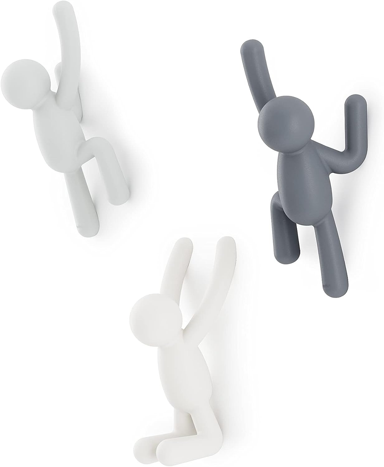 Juego de 3 tapices de pared (gris/blanco/gris oscuro): colgadores de pared decorativos para abrigos, bufandas, bolsos, mochilas, maletines, etc.