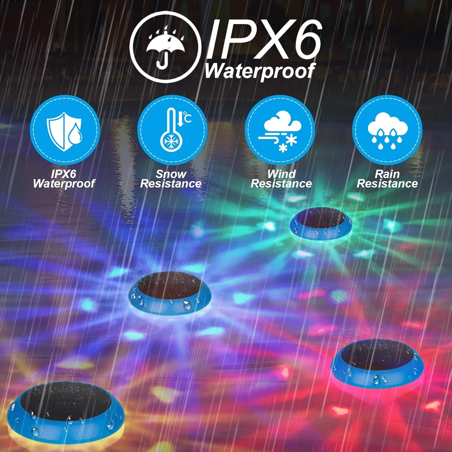 thumbnail image 4 of Luz flotante para piscina YONGSHENG luz solar RGB impermeable, 4 of 5