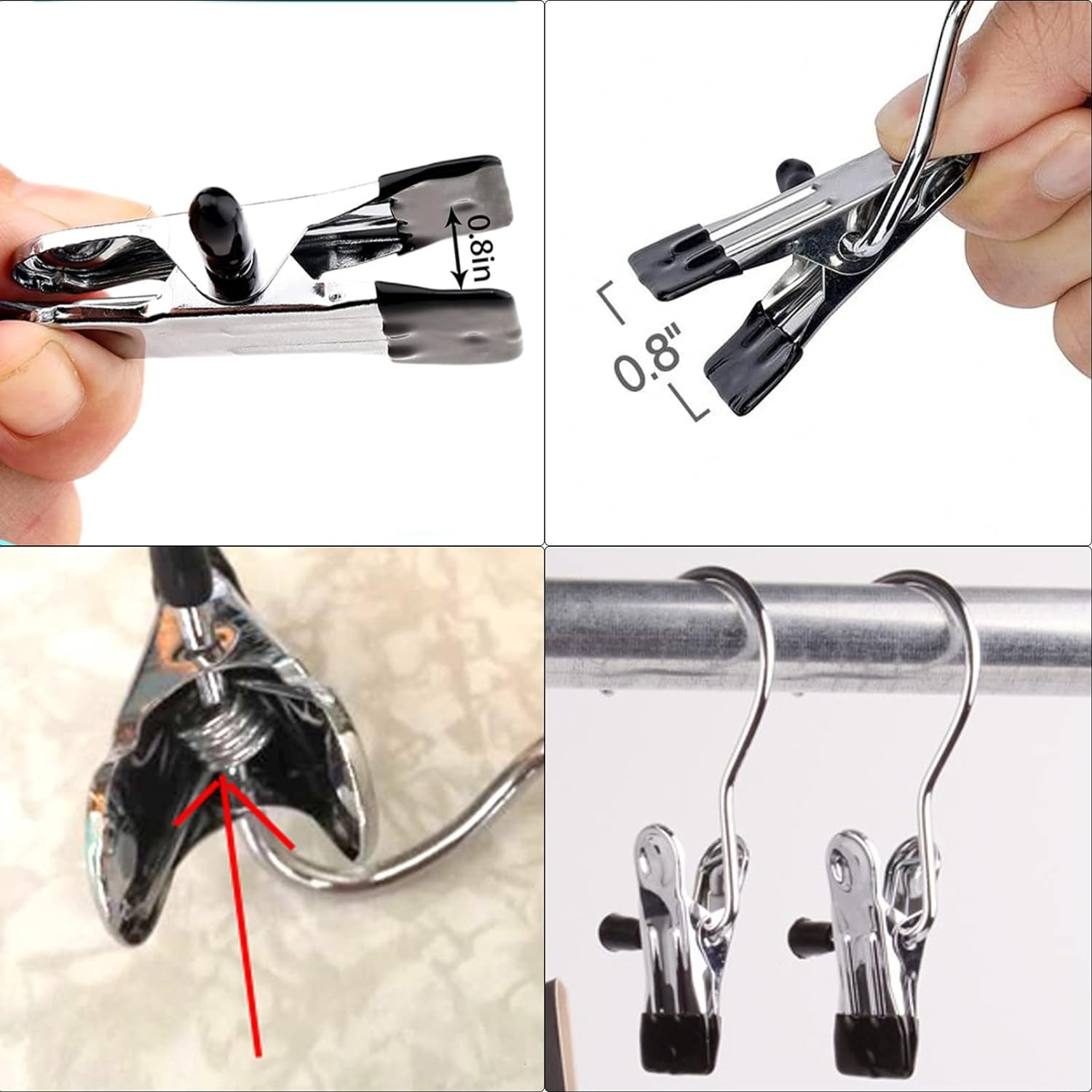 thumbnail image 4 of 10 pinzas de metal YONGSHENG antideslizantes giratorias 360 grados para ropa, 4 of 5