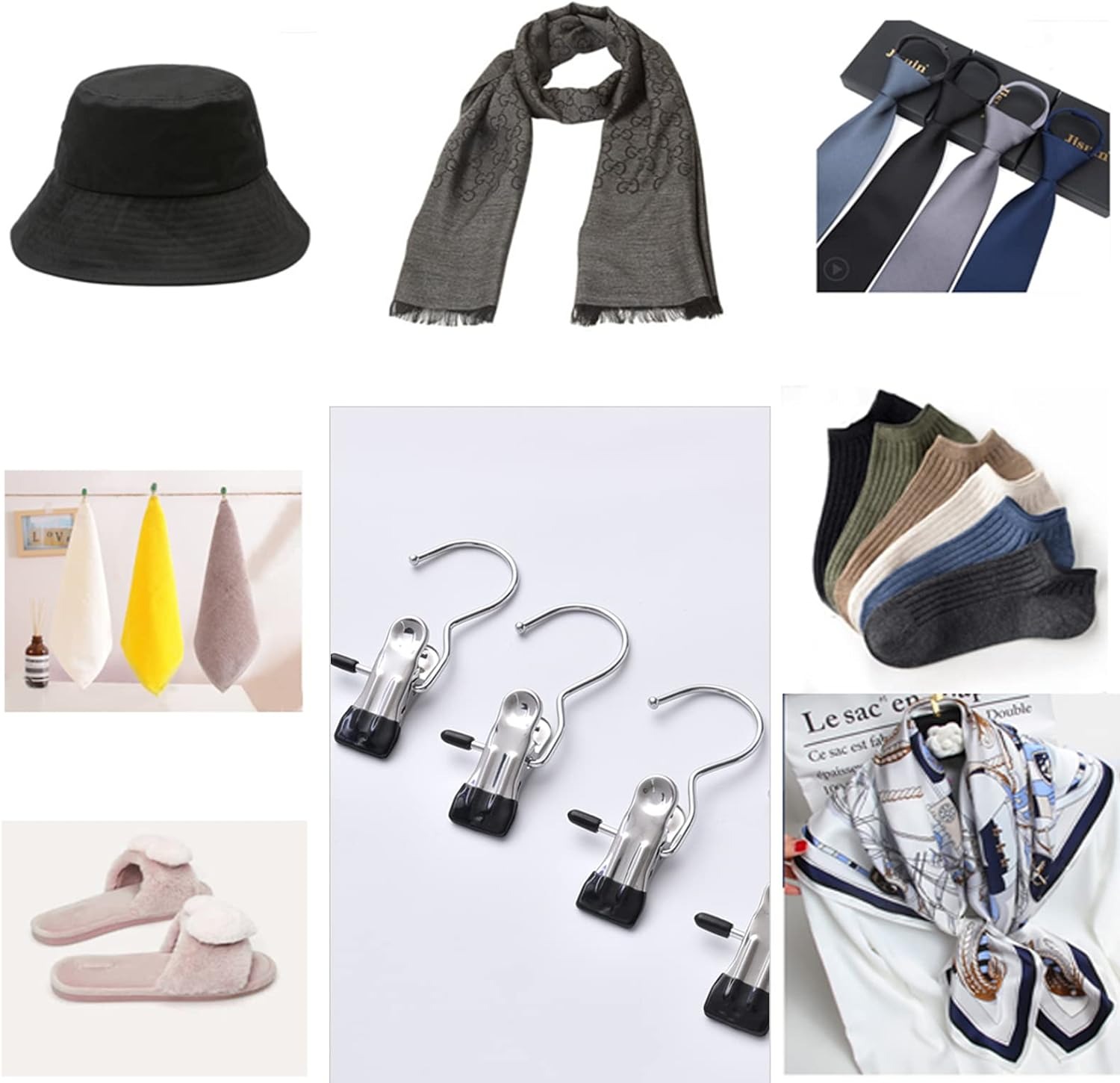 thumbnail image 3 of 10 pinzas de metal YONGSHENG antideslizantes giratorias 360 grados para ropa, 3 of 5