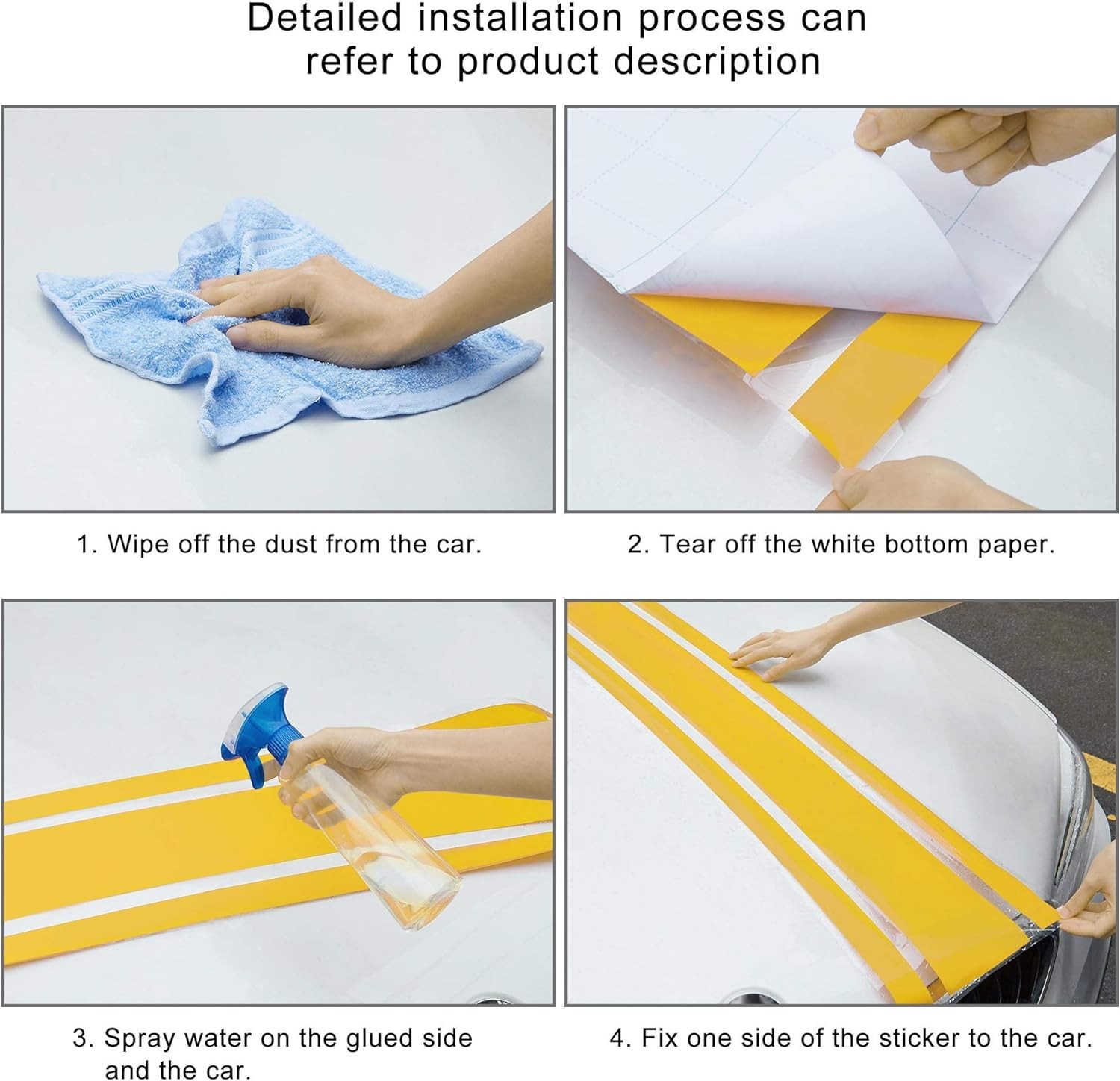 thumbnail image 5 of Pegatina a rayas YONGSHENG 124 cm para capó de coche, 5 of 5