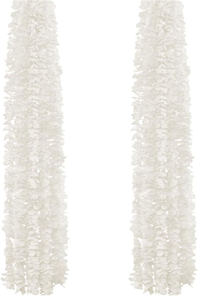 thumbnail image 1 of Blanco - 10 guirnaldas de flores de seda artificiales de 100 cm, guirnalda de hortensias de vid de imitación, flores colgantes para fiestas, ceremonias, iglesias, jardines, decoración de bod, 1 of 5